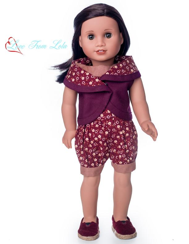 Love From Lola 18 Inch Modern The Lola Dress and Romper 18" Doll Clothes Pattern Pixie Faire