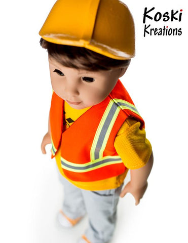 Koski Kreations 18 Inch Modern Construction Gear 18" Doll Clothes Pattern Pixie Faire