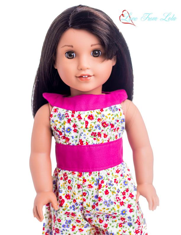 Love From Lola 18 Inch Modern The Lola Dress and Romper 18" Doll Clothes Pattern Pixie Faire