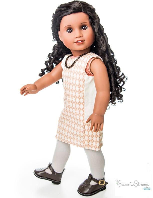 Seams to Streams 18 Inch Modern A Stitch In My Side Pocket Dress 18" Doll Clothes Pattern Pixie Faire