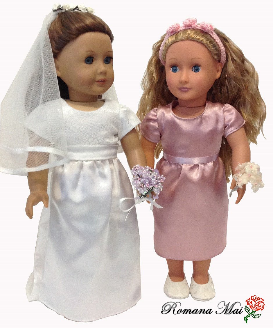 Romana Mai 18 Inch Modern Sydney Spring Wedding Dress 18" Doll Clothes Pixie Faire