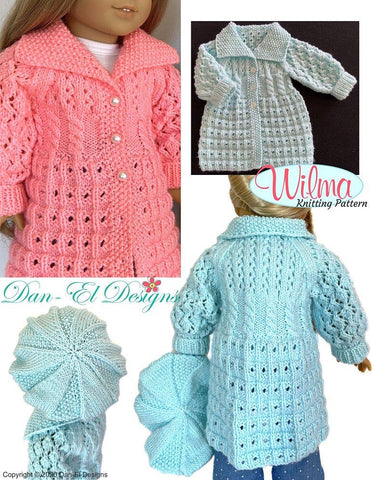 Dan-El Designs Knitting Wilma 18" Doll Knitting Pattern Pixie Faire