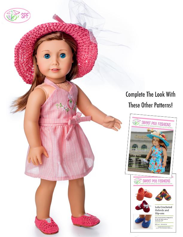 Sweet Pea Fashions 18 Inch Modern Wrap & Tie Halter Dress and Top 18" Doll Clothes Pattern Pixie Faire