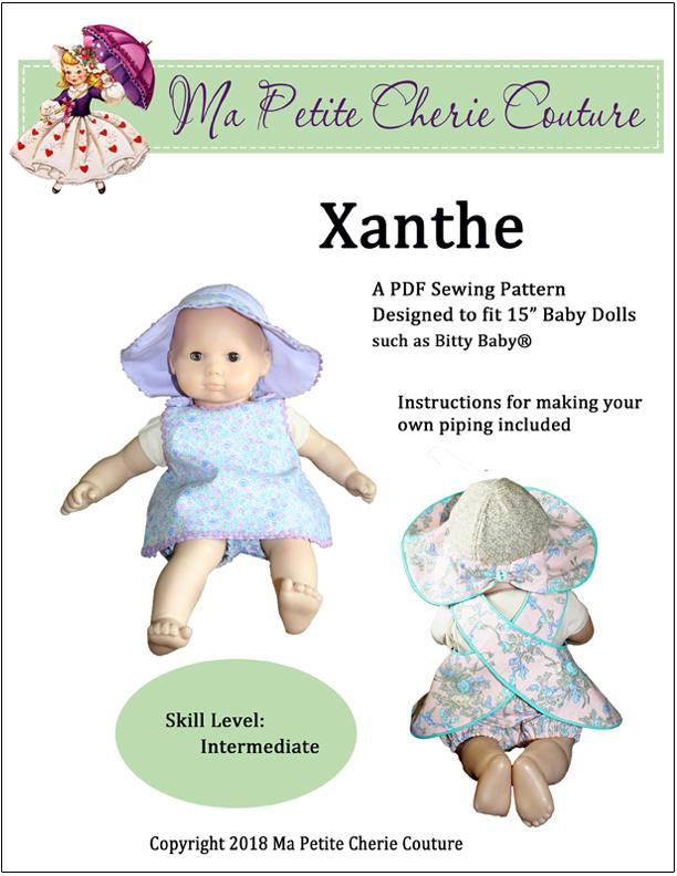 Mon Petite Cherie Couture Bitty Baby/Twin Xanthe 3-Piece Outfit 15" Baby Doll Clothes Pattern Pixie Faire