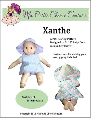 Mon Petite Cherie Couture Bitty Baby/Twin Xanthe 3-Piece Outfit 15" Baby Doll Clothes Pattern Pixie Faire