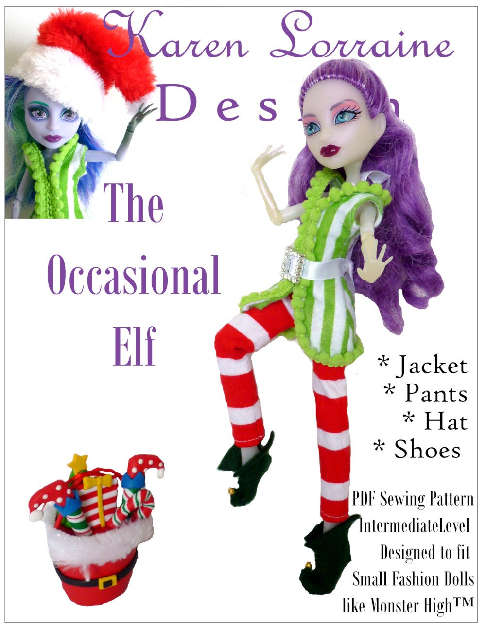 Karen Lorraine Design Monster High The Occasional Elf Pattern for Monster High Dolls Pixie Faire