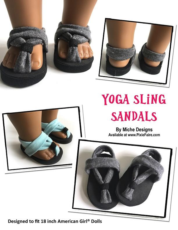 Miche Designs Yoga Sling Sandals Doll Clothes Pattern 18 inch American Girl  Dolls