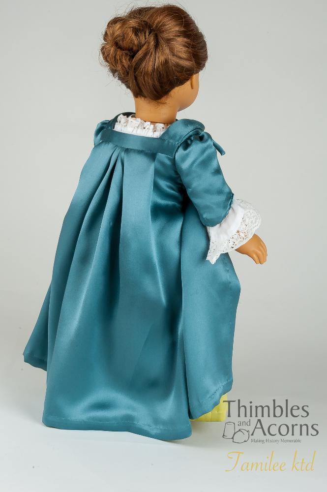 Thimbles and Acorns 18 Inch Historical Young Martha Washington, Robe Battante and Casaque Jacket 18" Doll Clothes Pattern Pixie Faire