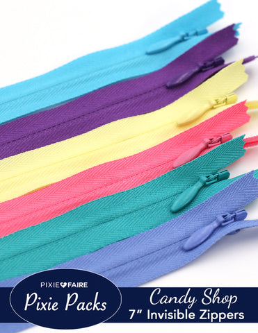 Pixie Faire Pixie Packs Pixie Packs 7" Invisible Zippers - Candy Shop Pixie Faire