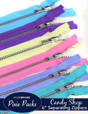 Pixie Faire Pixie Packs Pixie Packs 6" Separating Zippers - Candy Shop Pixie Faire