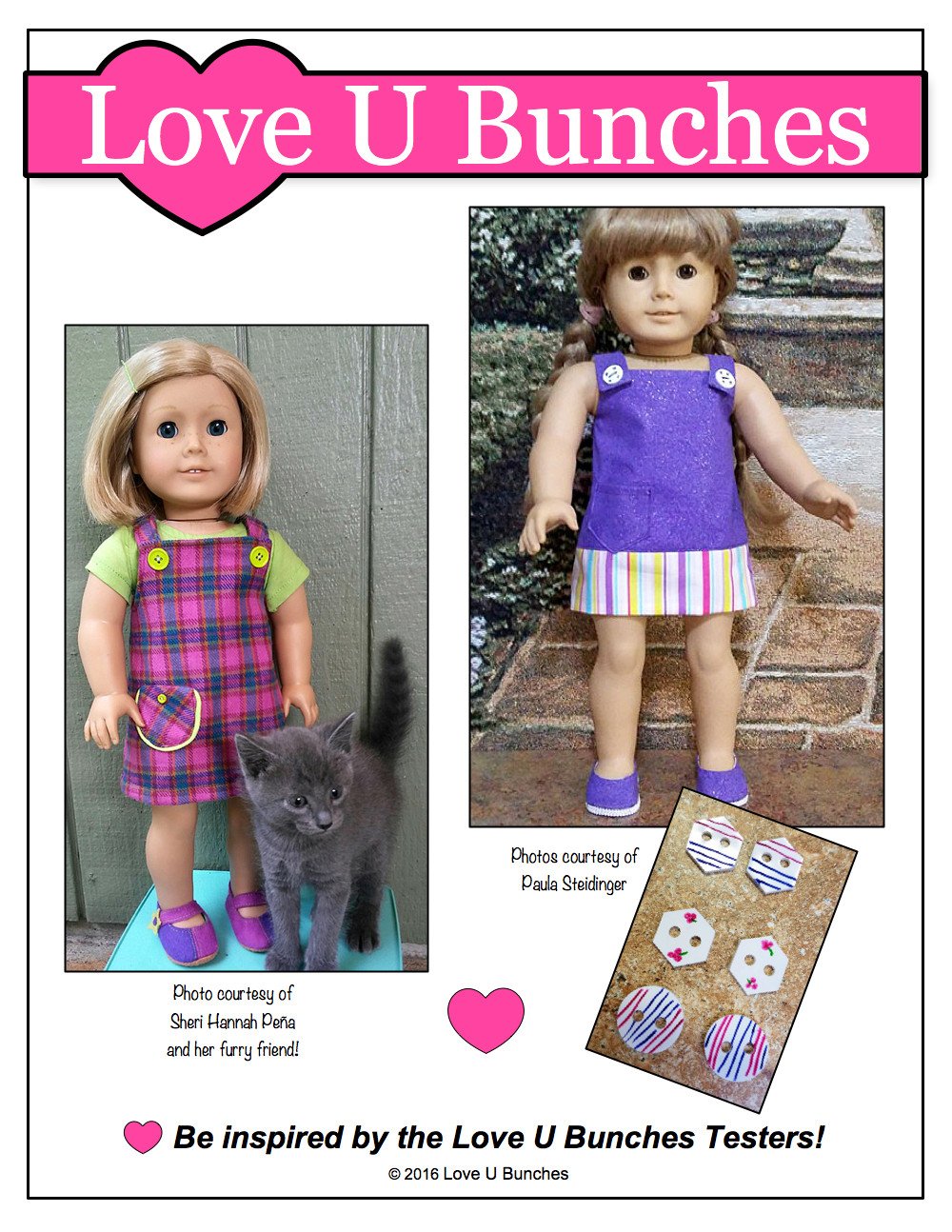 Love U Bunches 18 Inch Modern All Buttoned Up 18" Doll Clothes Pixie Faire
