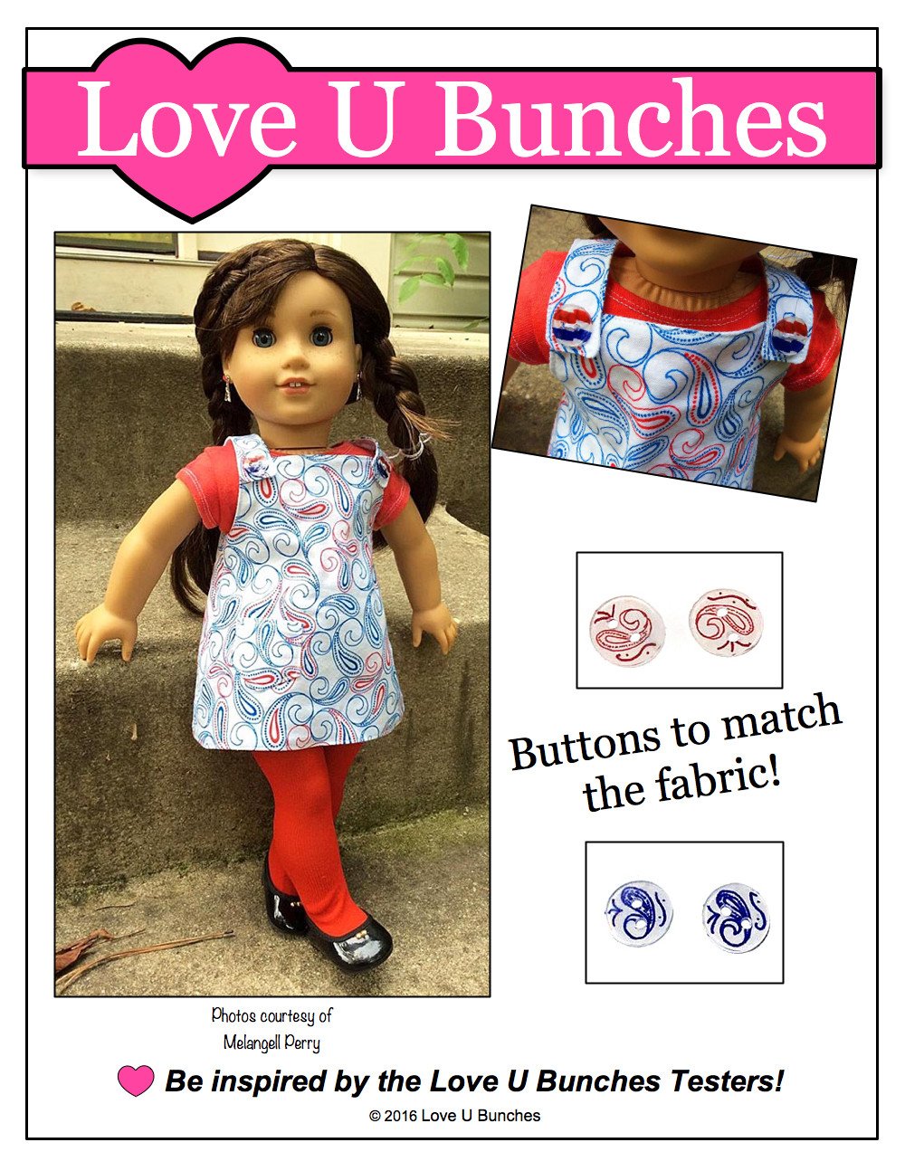 Love U Bunches 18 Inch Modern All Buttoned Up 18" Doll Clothes Pixie Faire