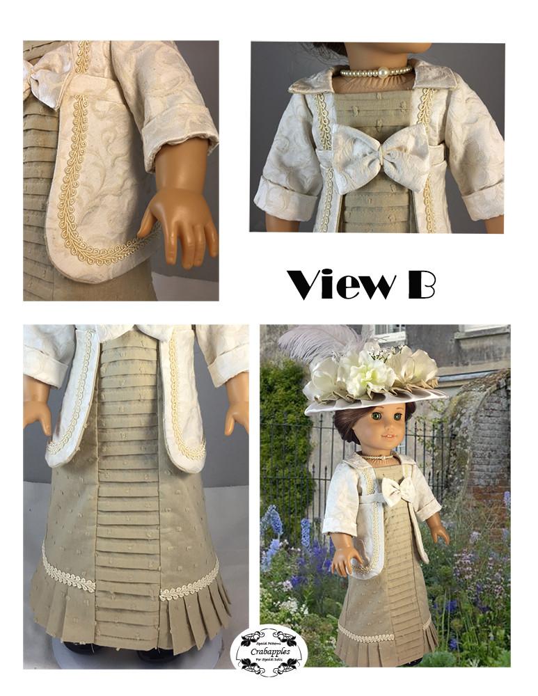 Crabapples 18 Inch Historical Afternoon Stroll 18" Doll Clothes Pattern Pixie Faire
