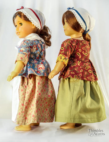 Thimbles and Acorns 18 Inch Historical 18th Century Shortgown Set 18" Doll Clothes Pattern Pixie Faire