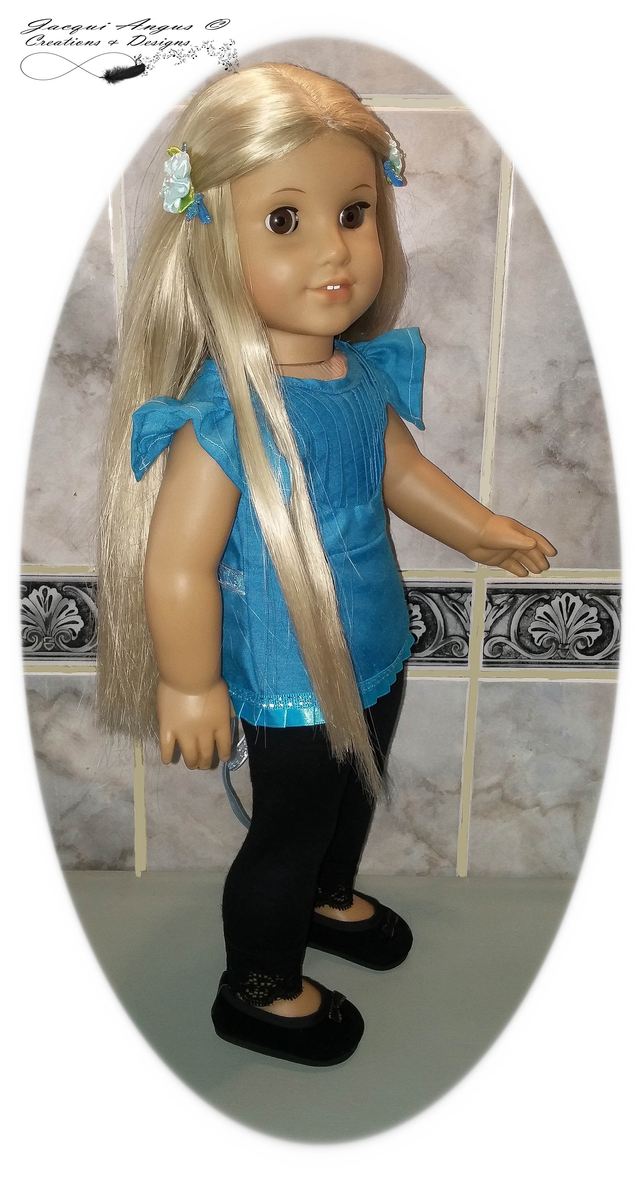 Jacqui Angus Creations & Designs 18 Inch Modern Tea Time Blouse 18" Doll Clothes Pattern Pixie Faire