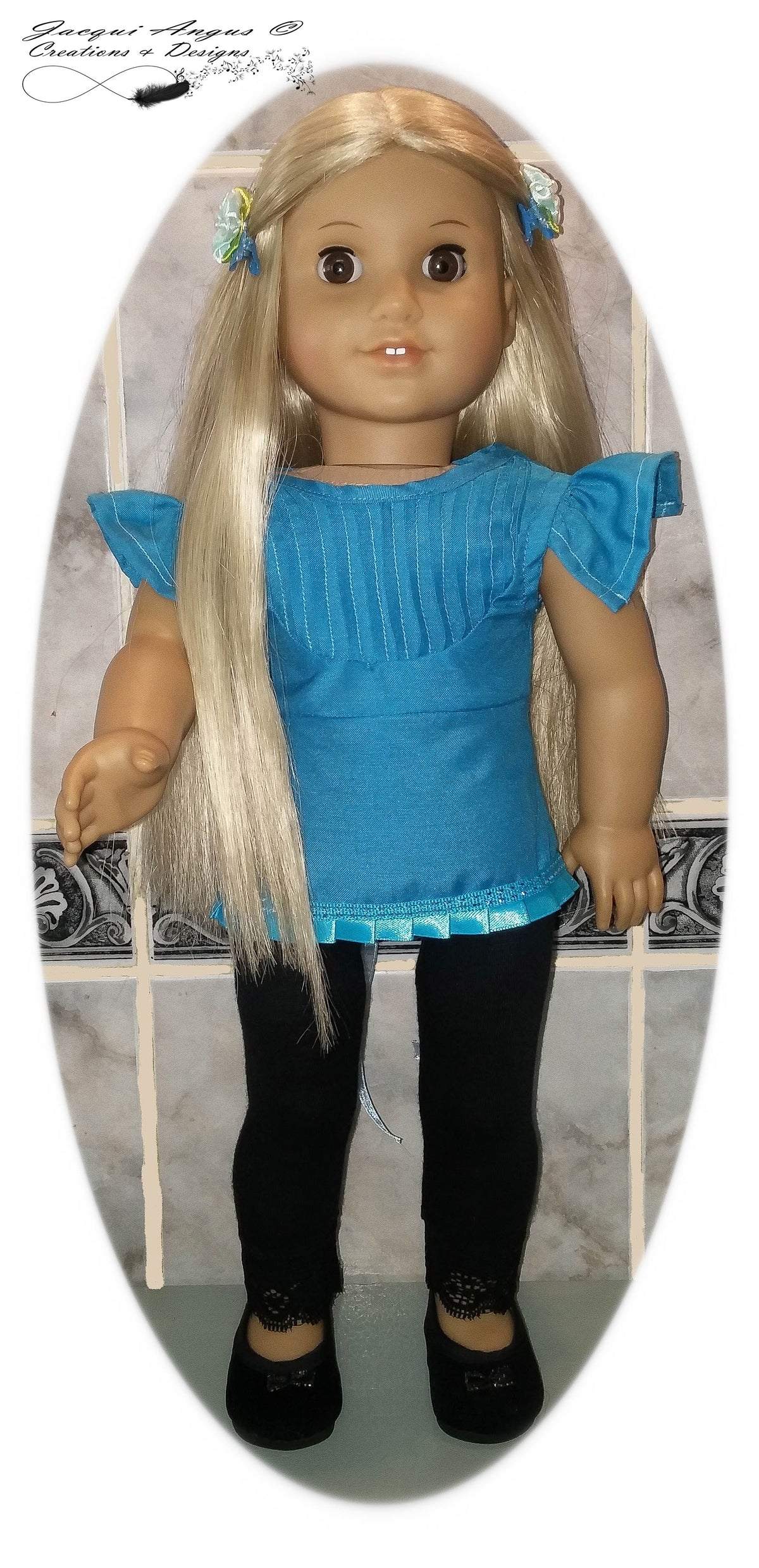 Jacqui Angus Creations & Designs 18 Inch Modern Tea Time Blouse 18" Doll Clothes Pattern Pixie Faire