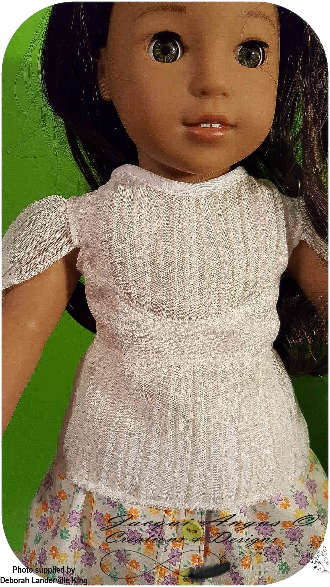 Jacqui Angus Creations & Designs 18 Inch Modern Tea Time Blouse 18" Doll Clothes Pattern Pixie Faire