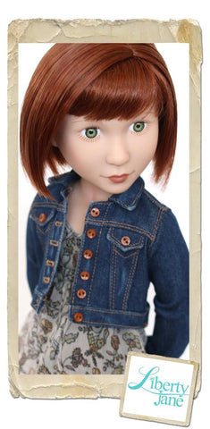 Liberty Jane A Girl For All Time Denim Jacket Pattern for AGAT Dolls Pixie Faire