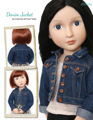 Liberty Jane A Girl For All Time Denim Jacket Pattern for AGAT Dolls Pixie Faire