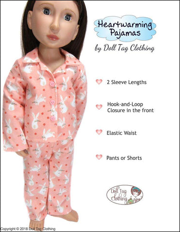 Doll Tag Clothing A Girl For All Time Heartwarming Pajamas Pattern for A Girl For All Time Dolls Pixie Faire