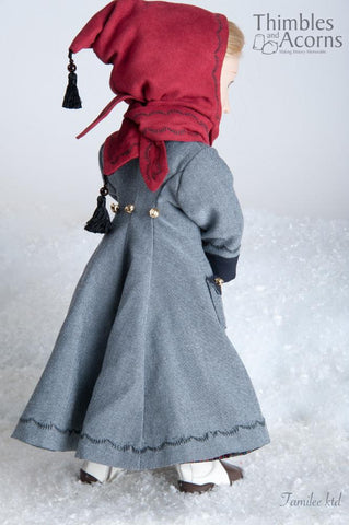 Thimbles and Acorns A Girl For All Time The Long Winter Coat and Hood Pattern for AGAT Dolls Pixie Faire
