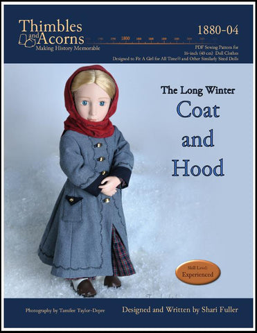 Thimbles and Acorns A Girl For All Time The Long Winter Coat and Hood Pattern for AGAT Dolls Pixie Faire