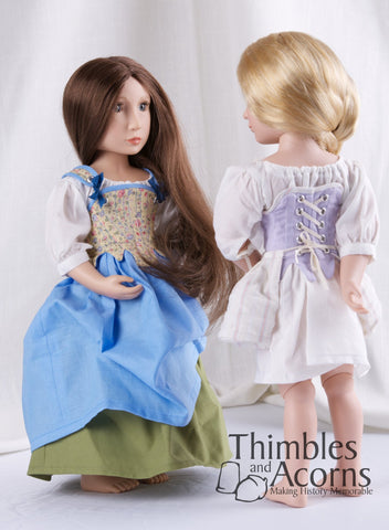 Thimbles and Acorns A Girl For All Time 18th Century Underpinnings Pattern for AGAT Dolls Pixie Faire