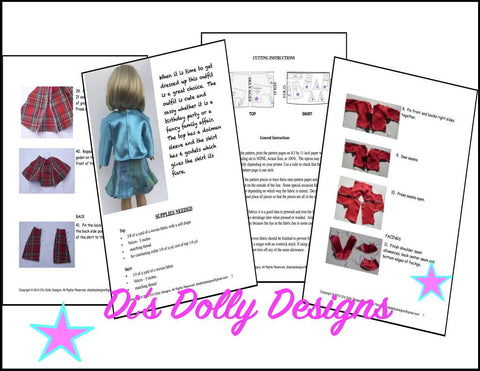 Di's Dolly Designs 18 Inch Modern All Dolled Up 18" Doll Clothes Pattern Pixie Faire