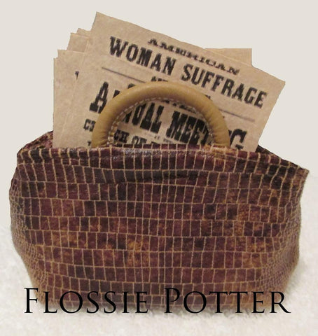 Flossie Potter 18 Inch Historical Susan B. Anthony's Alligator Bag & Fliers 18" Doll Accessories Pixie Faire