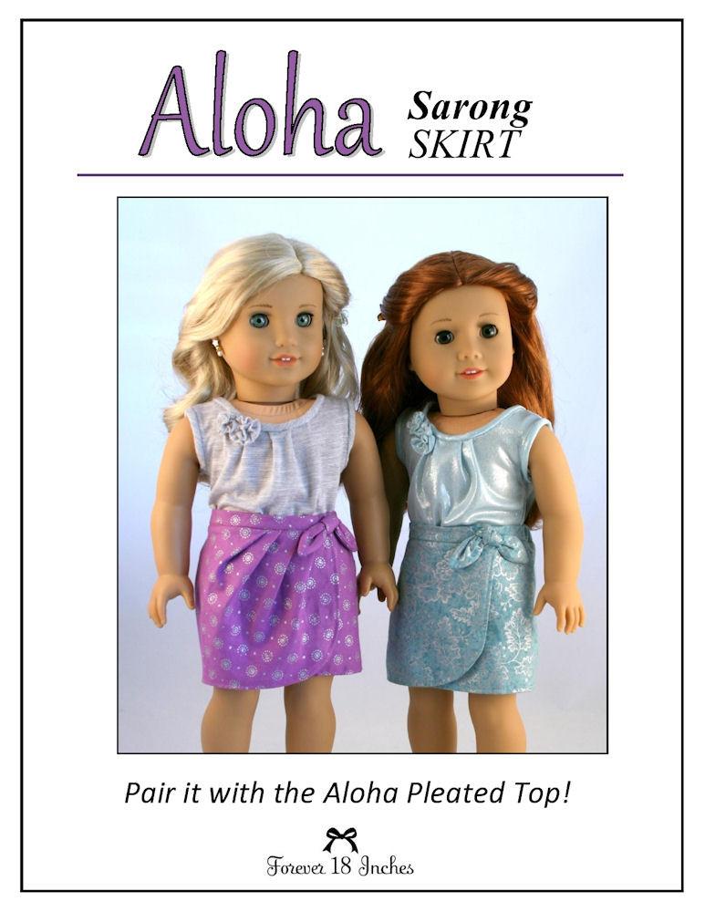 Forever 18 Inches 18 Inch Modern Aloha Sarong Skirt 18" Doll Clothes Pixie Faire