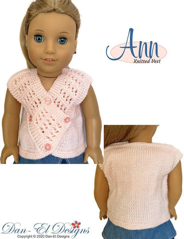 Dan-El Designs Knitting Ann 18" Doll Knitting Pattern Pixie Faire