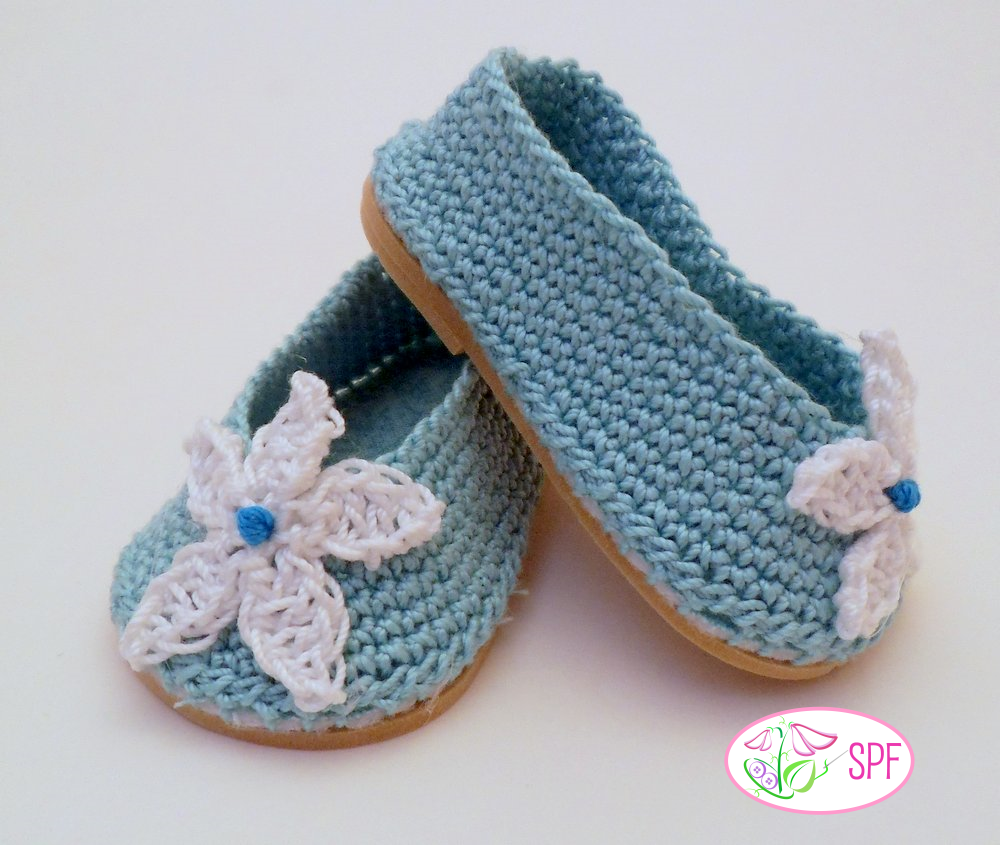 Sweet Pea Fashions Crochet Paloma Crocheted Ballet Flats 18" Doll Crochet Pattern Pixie Faire