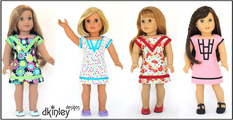 Dkinley Designs Art Deco Dress Doll Clothes Pattern 18 inch Dolls