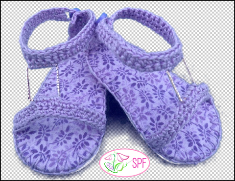 Sweet Pea Fashions Crochet Aurelia Crocheted Sandal 18" Doll Crochet Pattern Pixie Faire