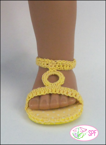 Sweet Pea Fashions Crochet Aurelia Crocheted Sandal 18" Doll Crochet Pattern Pixie Faire