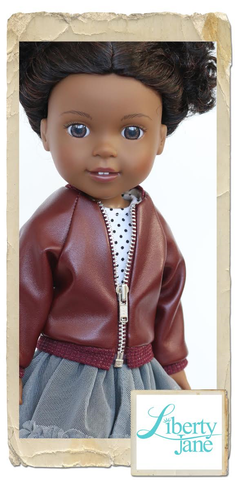 Liberty Jane WellieWishers Avila Aviator Jacket 13-14.5 Inch Doll Clothes Pattern Pixie Faire