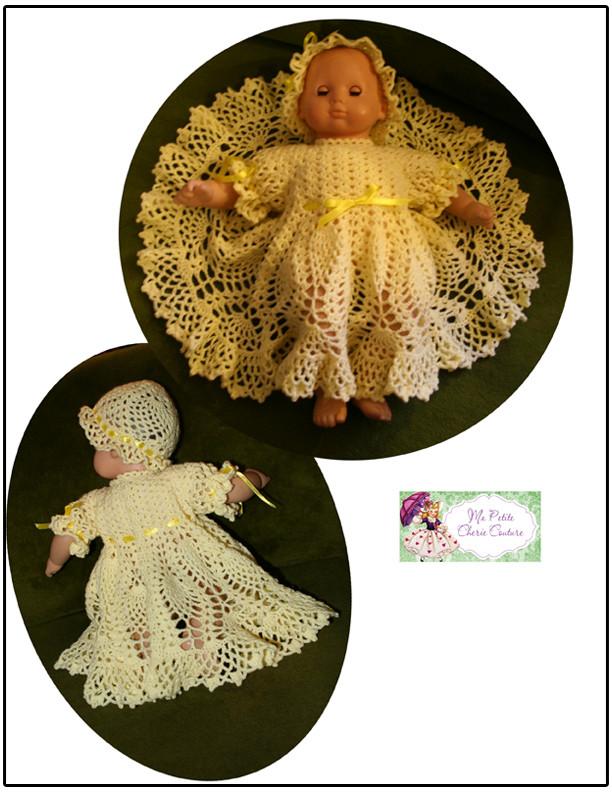 Mon Petite Cherie Couture Bitty Baby/Twin Baby's First Dress Crochet Pattern Pixie Faire