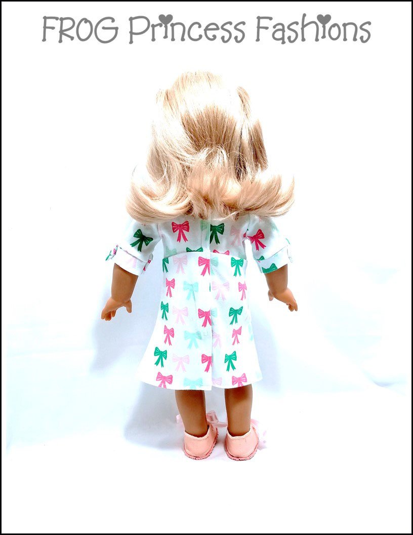 Frog Princess Fashions 18 Inch Modern Blissful Bows Dress 18" Doll Clothes Pattern Pixie Faire