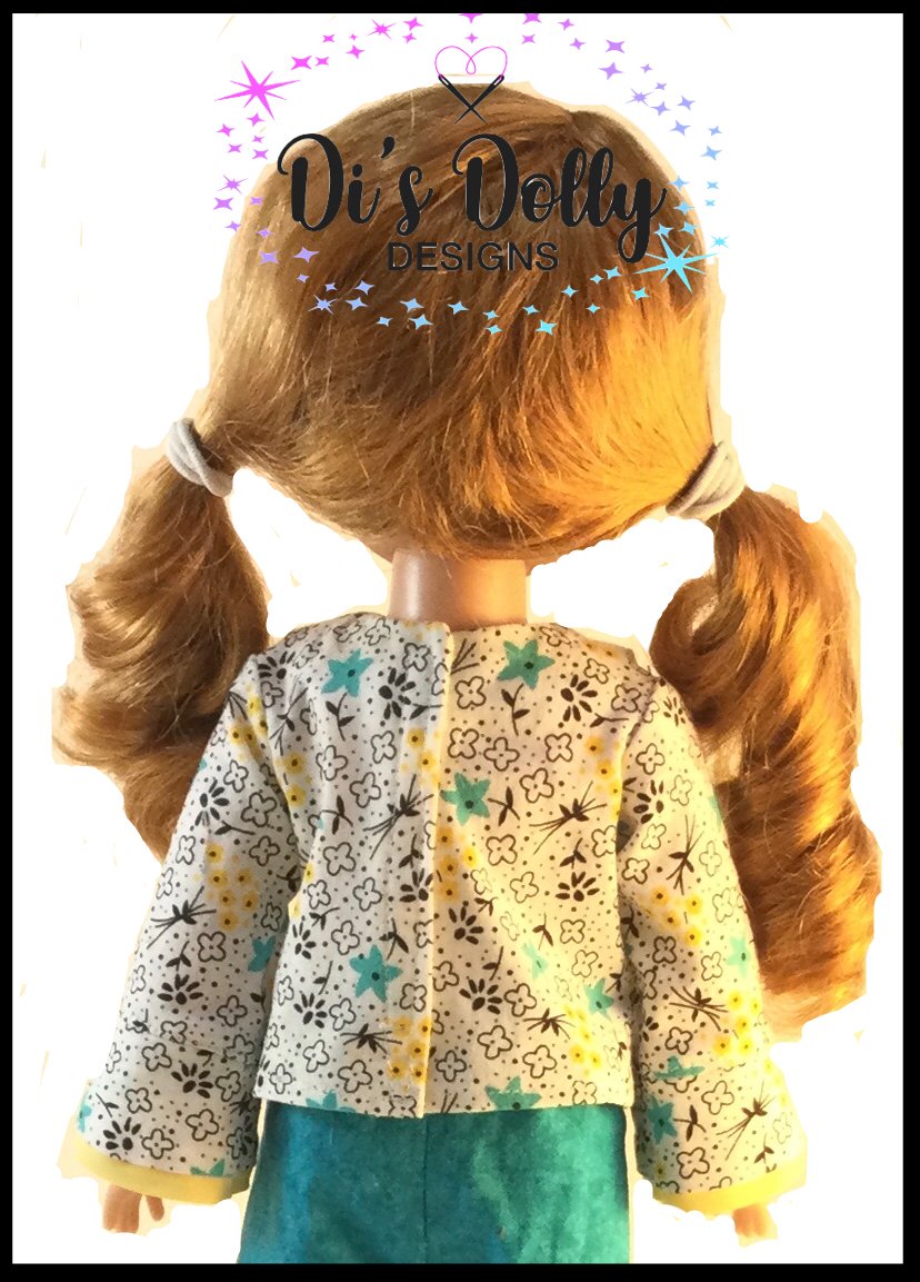 Di's Dolly Designs WellieWishers Bow Beautiful Blouse 14-15" Doll Clothes Pattern Pixie Faire
