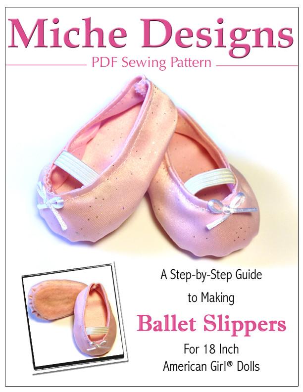 Miche Designs Shoes Ballet Slippers 18" Doll Shoes Pixie Faire