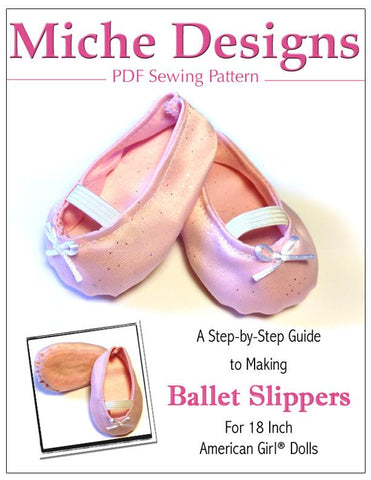Miche Designs Shoes Ballet Slippers 18" Doll Shoes Pixie Faire