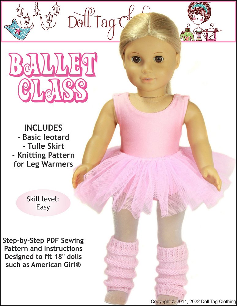 Ballet Class 18 ballet-class-18-doll-clothes-pattern-pdf-download