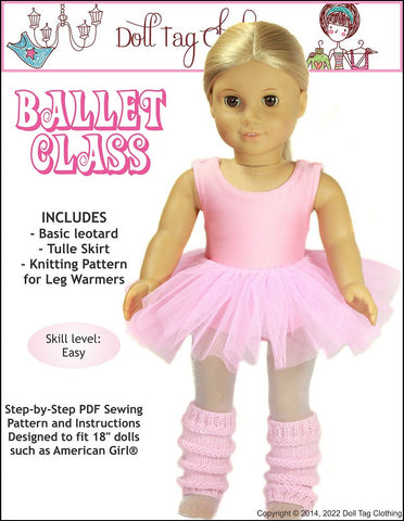 Doll Tag Clothing 18 Inch Modern Ballet Class 18" Doll Clothes Pattern Pixie Faire