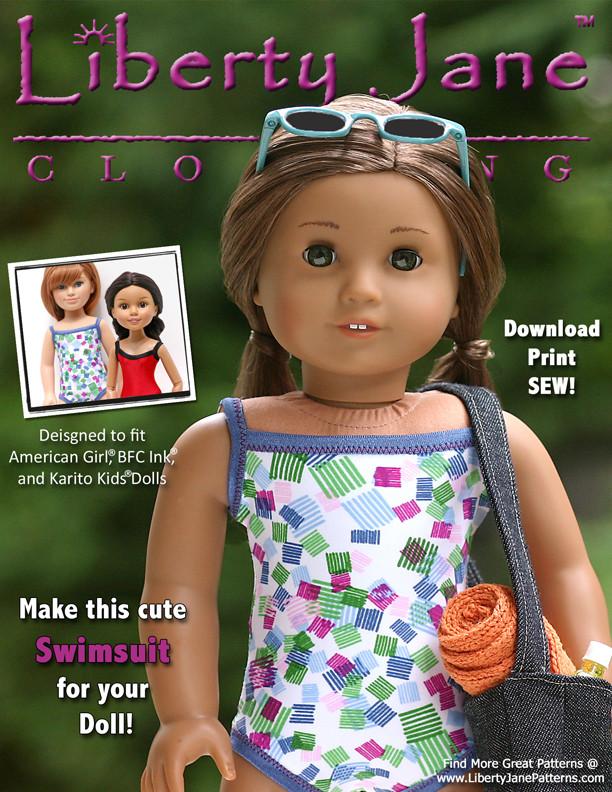 FREE Swimsuit 18 inch Doll Clothes Pattern PDF Download