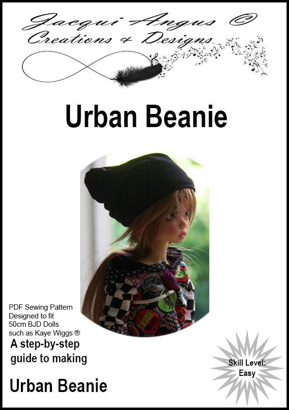 Jacqui Angus Creations & Designs BJD Urban Beanie Pattern for MSD Ball Jointed Dolls Pixie Faire