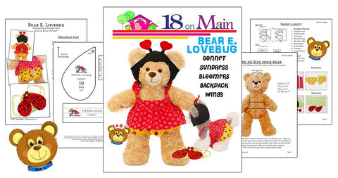18 On Main Build-A-Bear Bear E. Lovebug Pattern for Build-A-Bear Dolls Pixie Faire