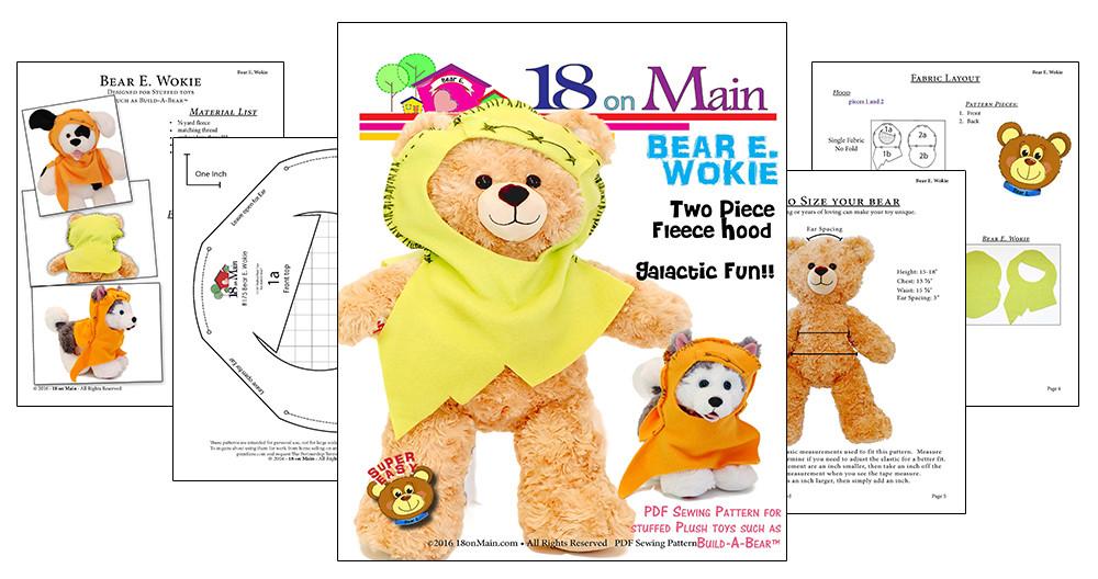 18 On Main Build-A-Bear Bear E. Wokie Pattern for Build-A-Bear Dolls Pixie Faire