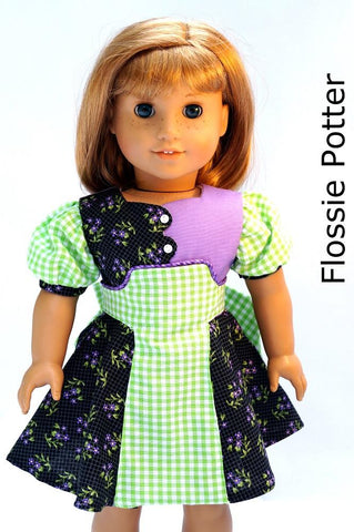 Flossie Potter 18 Inch Historical Becka's Dress 18" Doll Clothes Pattern Pixie Faire