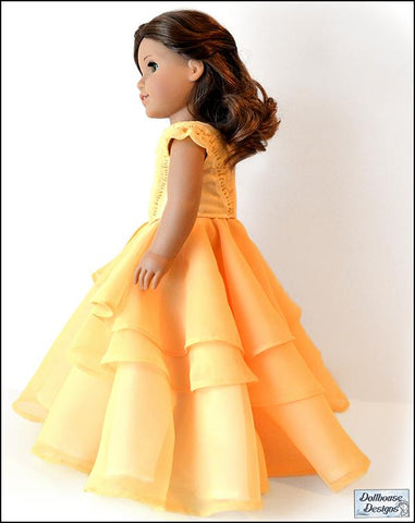 Dollhouse Designs 18 Inch Modern Bella Rose Ball Gown & Party Dress 18" Doll Clothes Pattern Pixie Faire