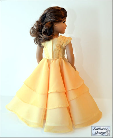 Dollhouse Designs 18 Inch Modern Bella Rose Ball Gown & Party Dress 18" Doll Clothes Pattern Pixie Faire